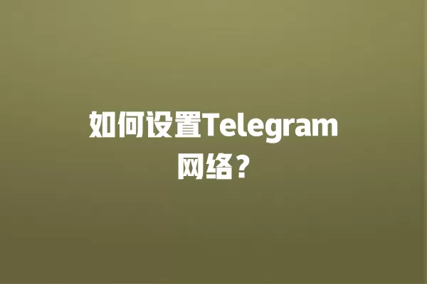 如何设置Telegram网络？ 二