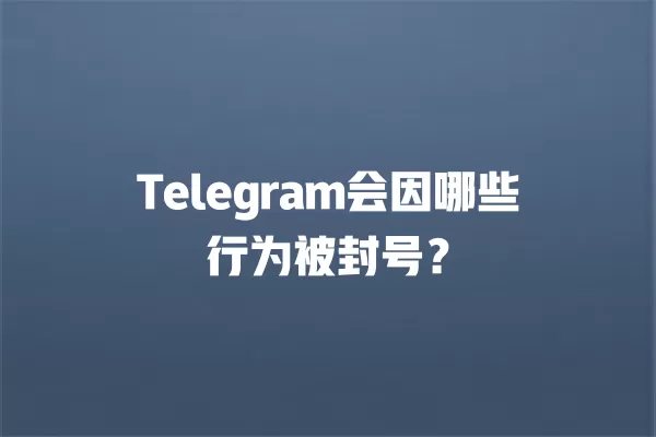 Telegram会因哪些行为被封号？ 二