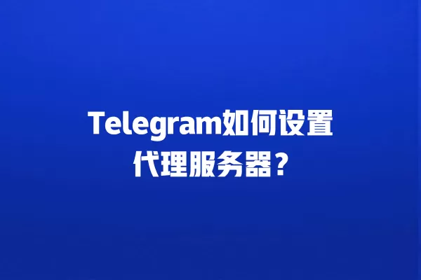 Telegram如何设置代理服务器？ 二