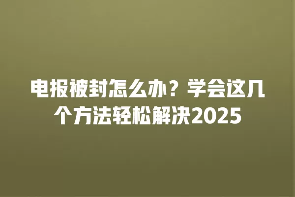 电报被封怎么办？学会这几个方法轻松解决2025 二