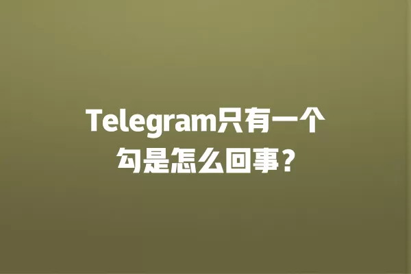 Telegram只有一个勾是怎么回事？ 二