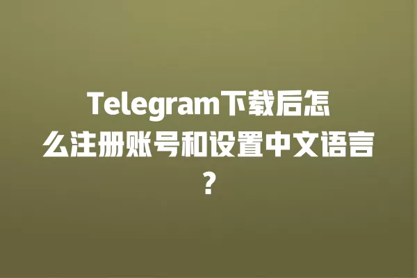 Telegram下载后怎么注册账号和设置中文语言？ 二